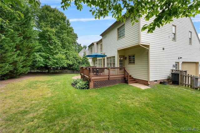 13212 Railey Hill Dr, Midlothian, VA 23114 - back of house with a deck, a garage, and crawl space