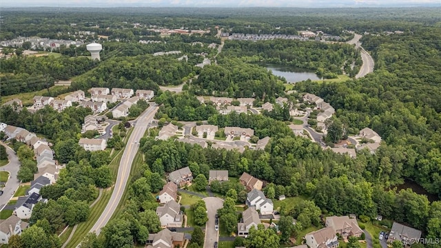 13212 Railey Hill Dr, Midlothian, VA 23114 - aerial overview of property's location featuring a heavily wooded area, nearby suburban area, and a large body of water