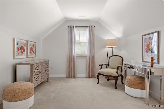 13212 Railey Hill Dr, Midlothian, VA 23114 - sitting room with lofted ceiling, carpet, and baseboards