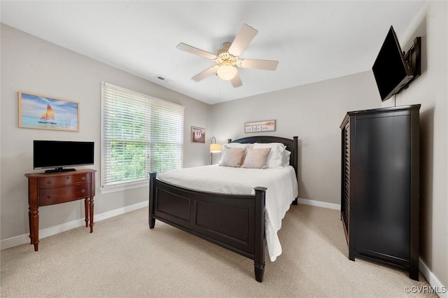 13212 Railey Hill Dr, Midlothian, VA 23114 - bedroom featuring light colored carpet, baseboards, and a ceiling fan