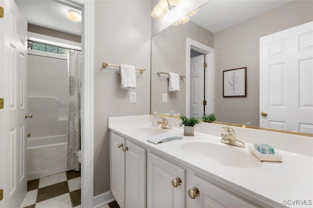 13212 Railey Hill Dr, Midlothian, VA 23114 - full bath featuring double vanity, toilet, and shower / bath combination with curtain