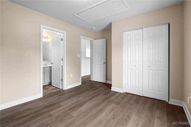 15631 Corte Castle Ter, Chesterfield, VA 23838 - unfurnished bedroom with attic access, wood finished floors, and baseboards
