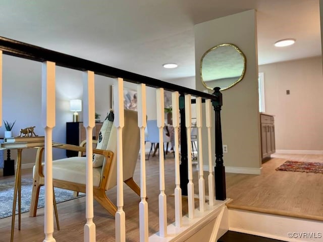7534 Hollyleaf Ct, Chesterfield, VA 23234 - staircase featuring baseboards and wood finished floors