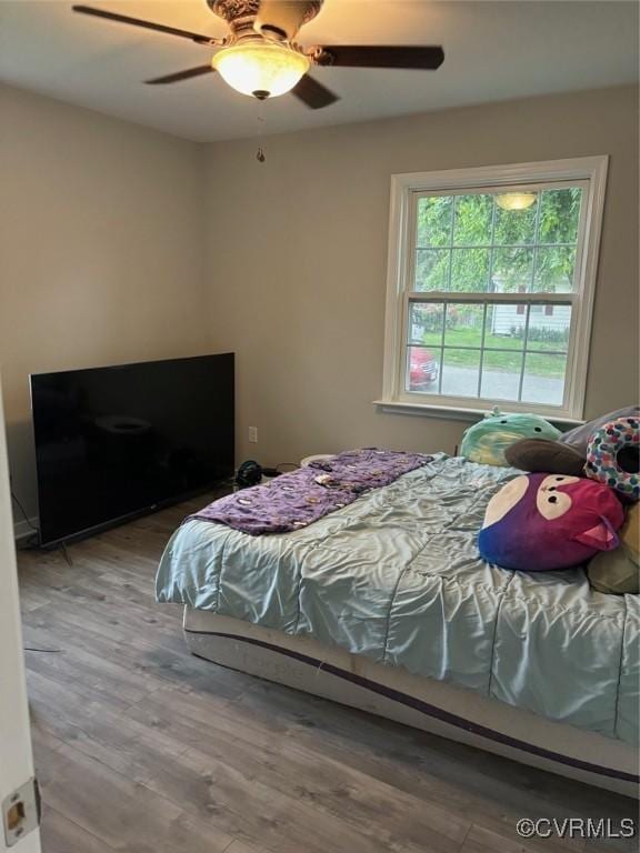 113 N Fern Ave, Highland Springs, VA 23075 - bedroom featuring wood finished floors and a ceiling fan