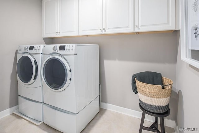 13006 Abercrombie Dr, Chesterfield, VA 23838 - laundry room featuring separate washer and dryer, baseboards, and cabinet space