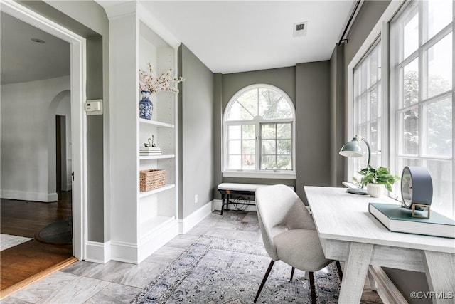 4318 Stuart Ave, Richmond, VA 23221 - office with arched walkways and baseboards