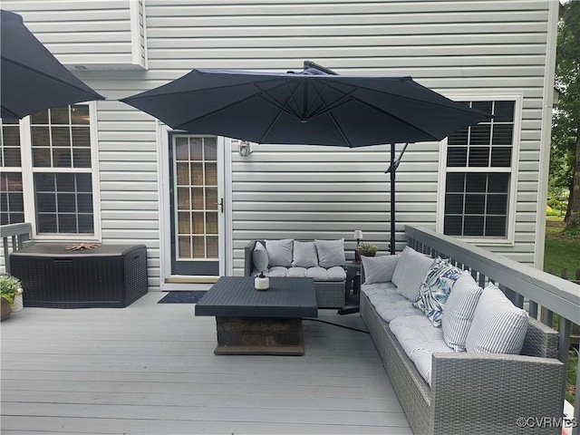 6778 Sassafras Dr, Quinton, VA 23141 - wooden terrace featuring an outdoor living space