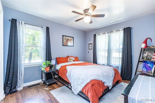 4710 Mason Rest Ct, Chesterfield, VA 23234 - bedroom featuring multiple windows, wood finished floors, a ceiling fan, and baseboards