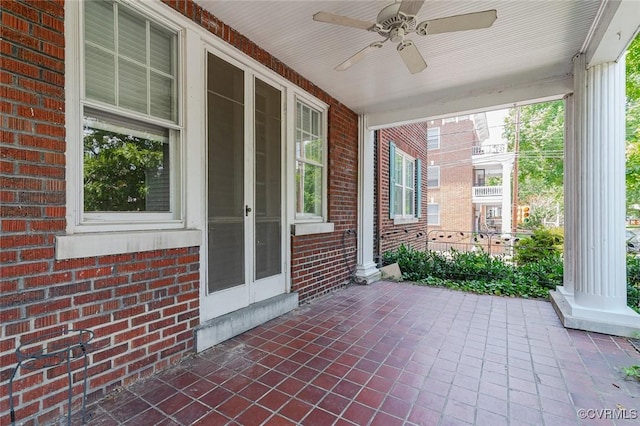 2923 Monument Ave Unit 1, Richmond, VA 23221 - covered porch featuring ceiling fan
