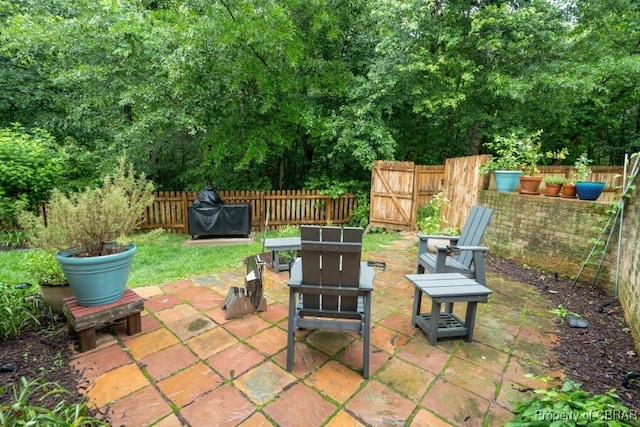 3907 Currier Ct, Chester, VA 23831 - fenced backyard with a patio area and a fire pit