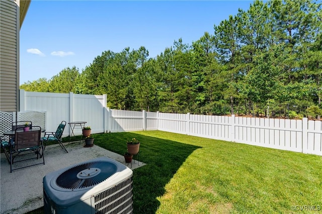 8910 Ringview Dr, Mechanicsville, VA 23116 - view of yard featuring central AC unit and a patio