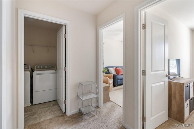 8910 Ringview Dr, Mechanicsville, VA 23116 - washroom with carpet floors, washing machine and clothes dryer, and baseboards
