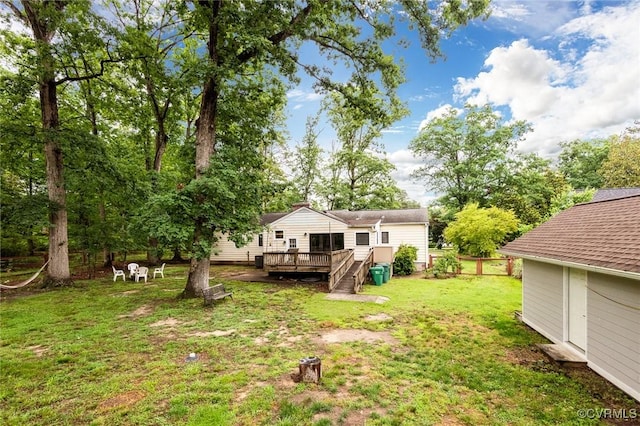 1708 Michaels Rd, Henrico, VA 23229 - view of grassy yard featuring a deck