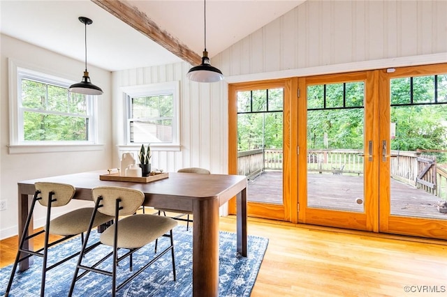 1708 Michaels Rd, Henrico, VA 23229 - dining area with light wood-style floors, wallpapered walls, french doors, and baseboards