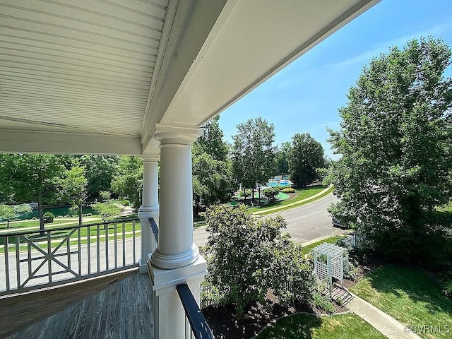 15836 Hampton Park Cir, Chesterfield, VA 23832 - covered porch featuring view of scattered trees