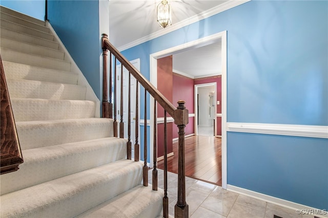1724 Villageway Dr, Henrico, VA 23229 - stairway with crown molding and baseboards