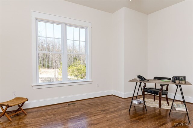 1555 Smokey Ridge Rd, Maidens, VA 23102 - office area with dark wood-style floors and baseboards