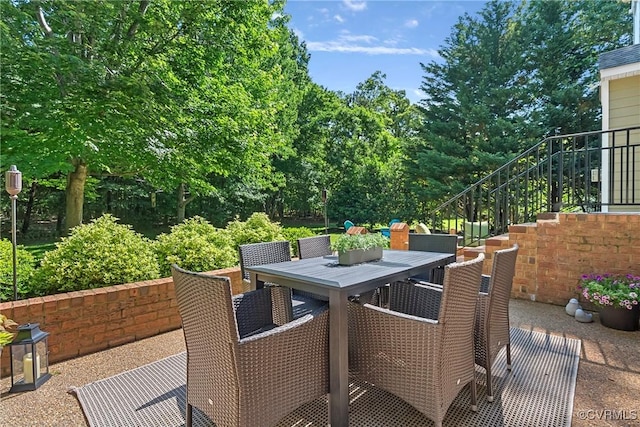 14136 Rigney Dr, Midlothian, VA 23113 - view of patio / terrace with stairs and outdoor dining area