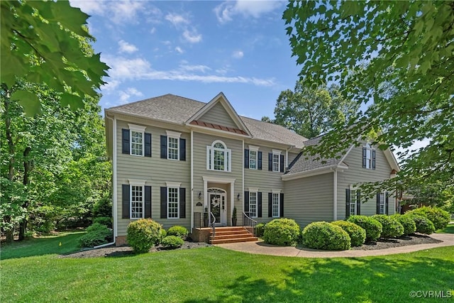 14136 Rigney Dr, Midlothian, VA 23113 - view of front of property featuring a front lawn and a shingled roof