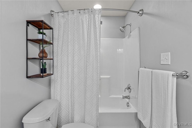 14136 Rigney Dr, Midlothian, VA 23113 - bathroom featuring toilet and shower / bathtub combination with curtain