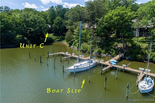 54 Villa Ridge Dr Unit C, Hartfield, VA 23071 - dock featuring a water view
