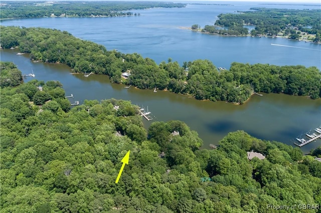 54 Villa Ridge Dr Unit C, Hartfield, VA 23071 - aerial view of a nearby body of water and a heavily wooded area