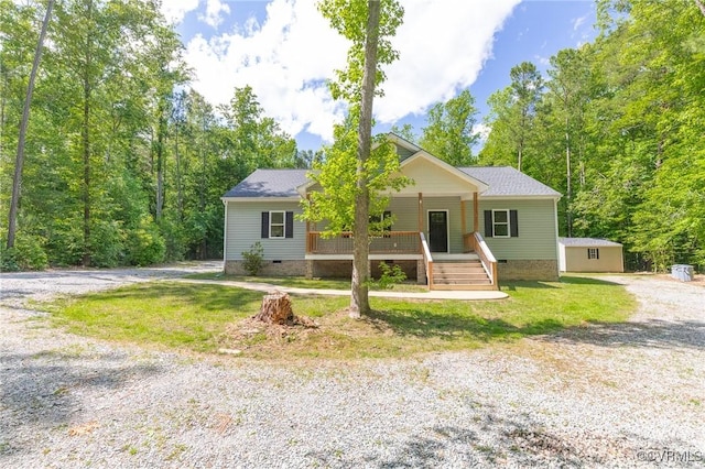 6180 Emmaus Church Rd, Providence Forge, VA 23140 - view of front of house featuring crawl space, covered porch, and roof with shingles