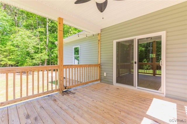 6180 Emmaus Church Rd, Providence Forge, VA 23140 - wooden deck featuring ceiling fan