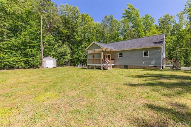 6180 Emmaus Church Rd, Providence Forge, VA 23140 - rear view of property with crawl space, a yard, and stairs