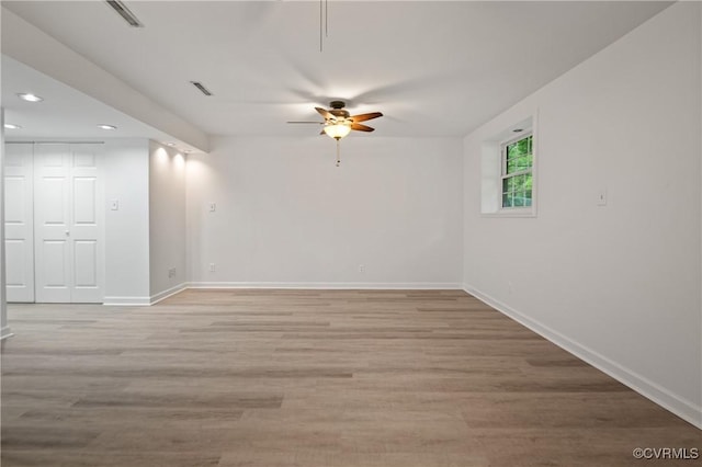 9901 Husting Ct, Chesterfield, VA 23832 - unfurnished room featuring ceiling fan, recessed lighting, baseboards, and light wood finished floors