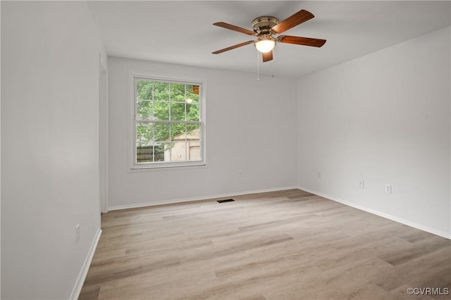 9901 Husting Ct, Chesterfield, VA 23832 - empty room featuring a ceiling fan, light wood-style flooring, and baseboards