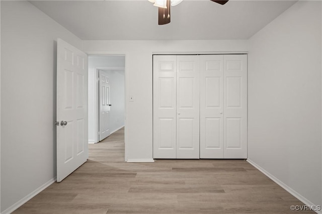 9901 Husting Ct, Chesterfield, VA 23832 - unfurnished bedroom with baseboards, light wood finished floors, and a closet