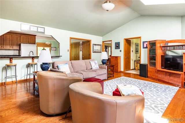 1412 Darrell Dr, Midlothian, VA 23114 - living room featuring light wood-type flooring, ceiling fan, and high vaulted ceiling