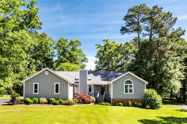 1412 Darrell Dr, Midlothian, VA 23114 - ranch-style home featuring a front yard and a chimney