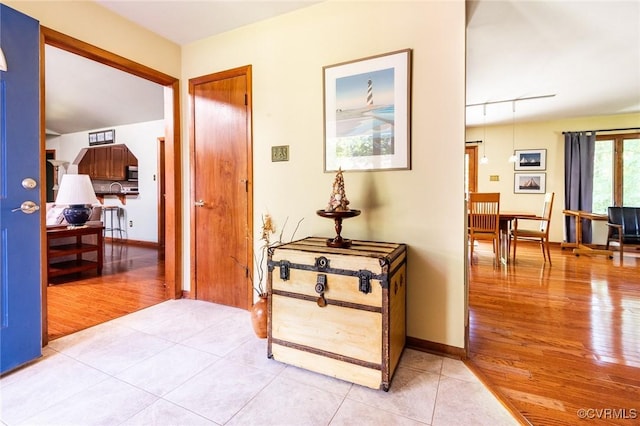1412 Darrell Dr, Midlothian, VA 23114 - hall featuring light tile patterned flooring and baseboards