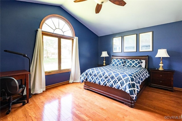 1412 Darrell Dr, Midlothian, VA 23114 - bedroom with multiple windows, lofted ceiling, wood finished floors, baseboards, and ceiling fan