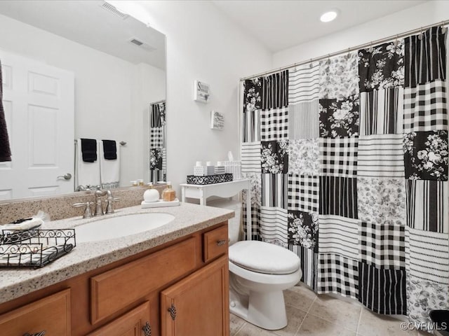 442 Dunlin Ct, Midlothian, VA 23114 - full bathroom with toilet, vanity, tile patterned flooring, and a shower with shower curtain