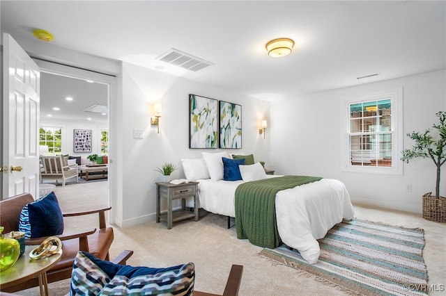13531 W Salisbury Rd, Midlothian, VA 23113 - bedroom featuring light carpet, baseboards, and recessed lighting