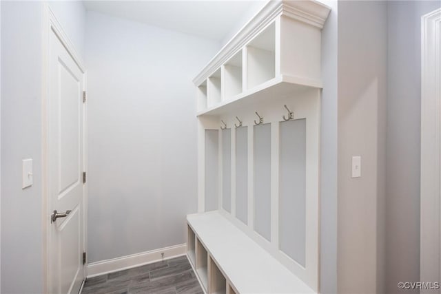 14104 Waters Edge Cir, Midlothian, VA 23112 - mudroom with dark wood finished floors and baseboards