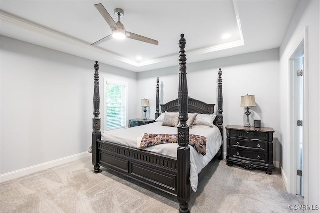 14104 Waters Edge Cir, Midlothian, VA 23112 - bedroom featuring carpet, a tray ceiling, baseboards, and recessed lighting