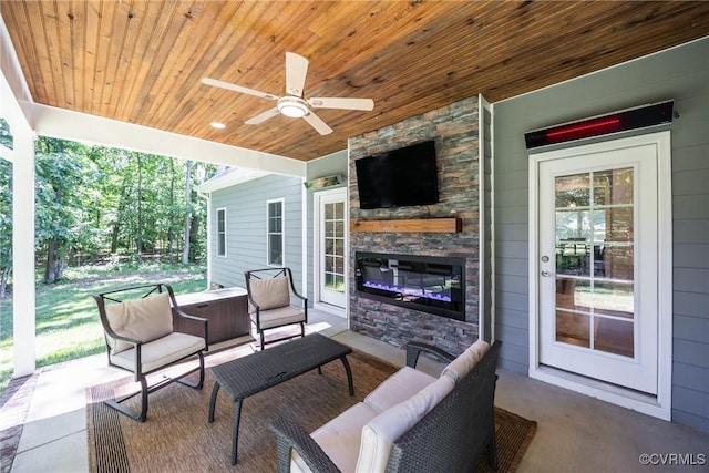 14104 Waters Edge Cir, Midlothian, VA 23112 - view of patio / terrace featuring an outdoor living space and ceiling fan