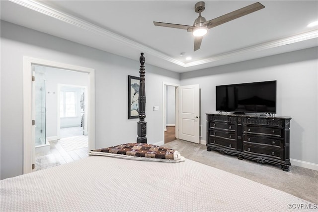 14104 Waters Edge Cir, Midlothian, VA 23112 - bedroom featuring baseboards, crown molding, a ceiling fan, and recessed lighting