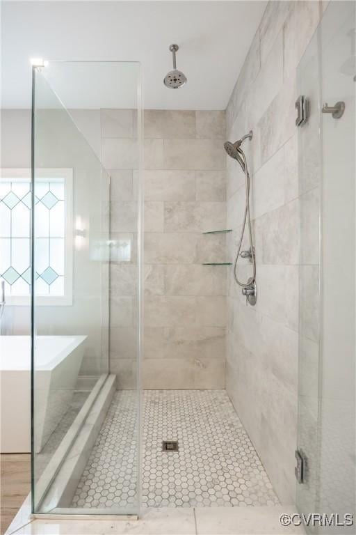 14104 Waters Edge Cir, Midlothian, VA 23112 - bathroom featuring a shower stall and a freestanding tub