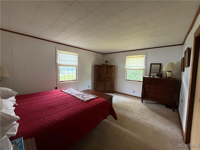 1686 Locust Grove Rd, Topping, VA 23169 - carpeted bedroom featuring crown molding, multiple windows, and baseboards