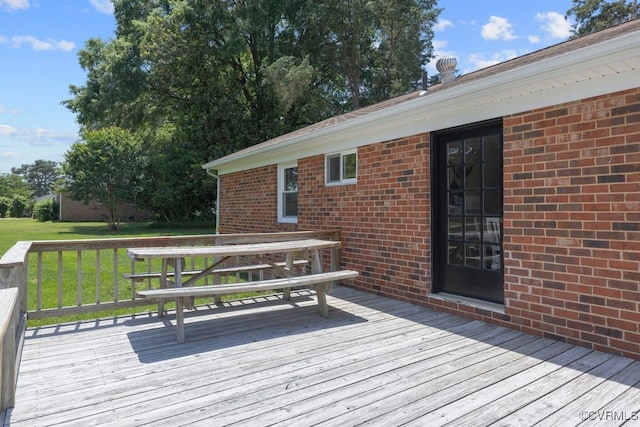 3511 Respess Rd, Midlothian, VA 23112 - wooden deck featuring outdoor dining space and a yard