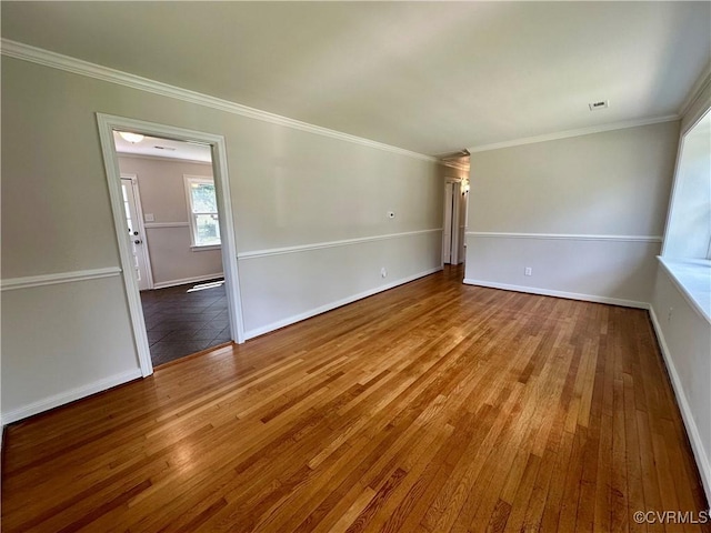 1709 Glenview Rd, Richmond, VA 23222 - unfurnished room with hardwood / wood-style floors, baseboards, and ornamental molding
