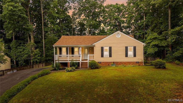 12203 King Cotton Ct, Midlothian, VA 23112 - view of front of home with crawl space and covered porch