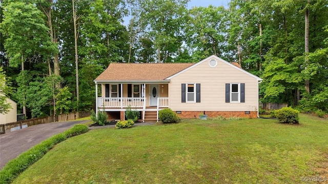 12203 King Cotton Ct, Midlothian, VA 23112 - ranch-style home featuring crawl space, covered porch, and driveway