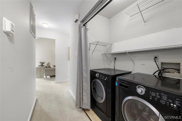 12203 King Cotton Ct, Midlothian, VA 23112 - laundry area with separate washer and dryer, carpet floors, and baseboards