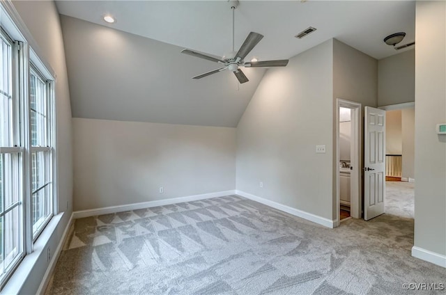 3006 Calcutt Dr, Midlothian, VA 23113 - bonus room featuring light carpet, lofted ceiling, ceiling fan, and recessed lighting